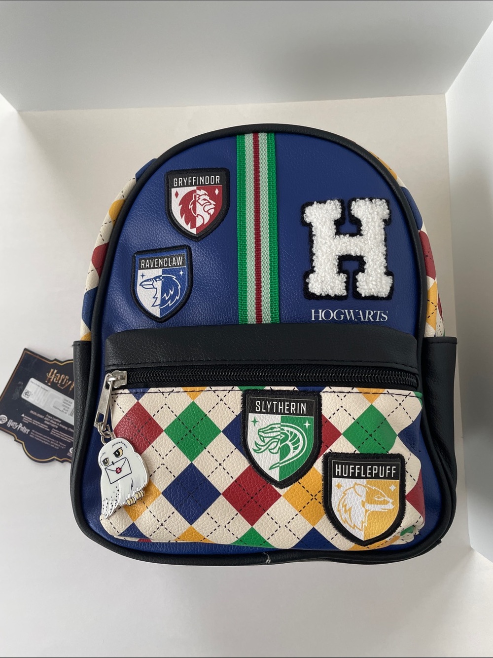 Harry Potter Hogwarts Houses Faux Leather Mini Backpack Hedwig NWT